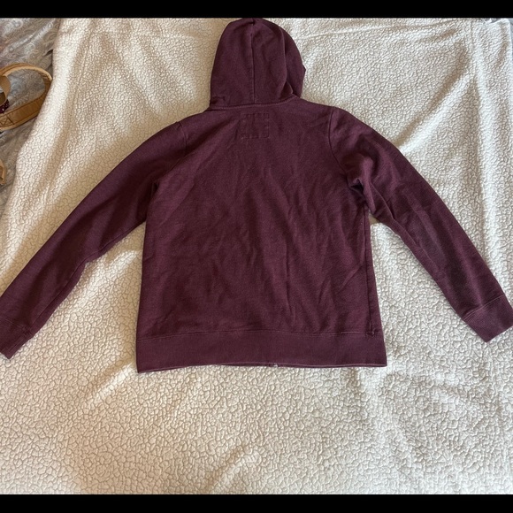 Hollister Zip Up Logo Hoodie Sweatshirt - Maroon - Size Large - Picture 2 of 5
